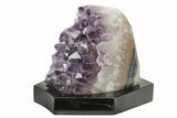 Deep Purple Amethyst Geode With Wood Base - Uruguay #275679-2